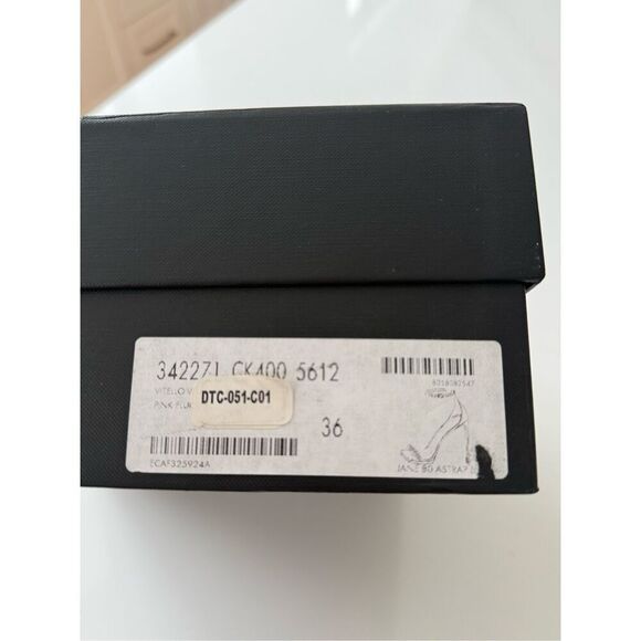 NWT Saint Laurent Patent Leather Peep Toe Strappy Heels Hot Pink Women's Size 36 - Picture 9 of 9